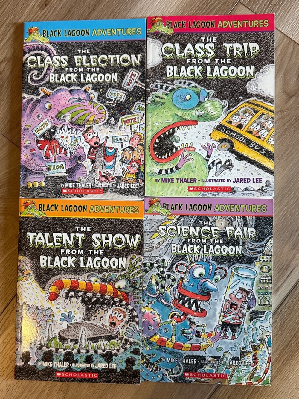 Scholastic Black Lagoon Adventures 4 Paperback Book Bundle Set